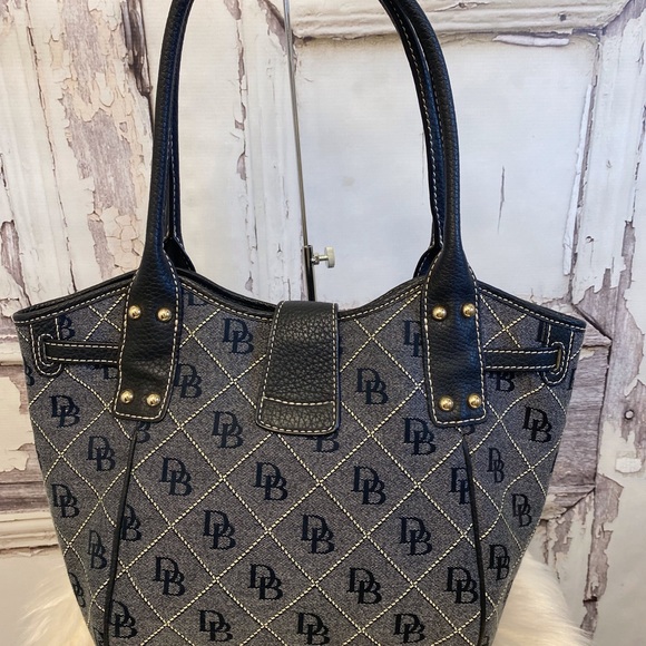 Dooney & Bourke Blue Signature Logo Lock Bag - Picture 3 of 9